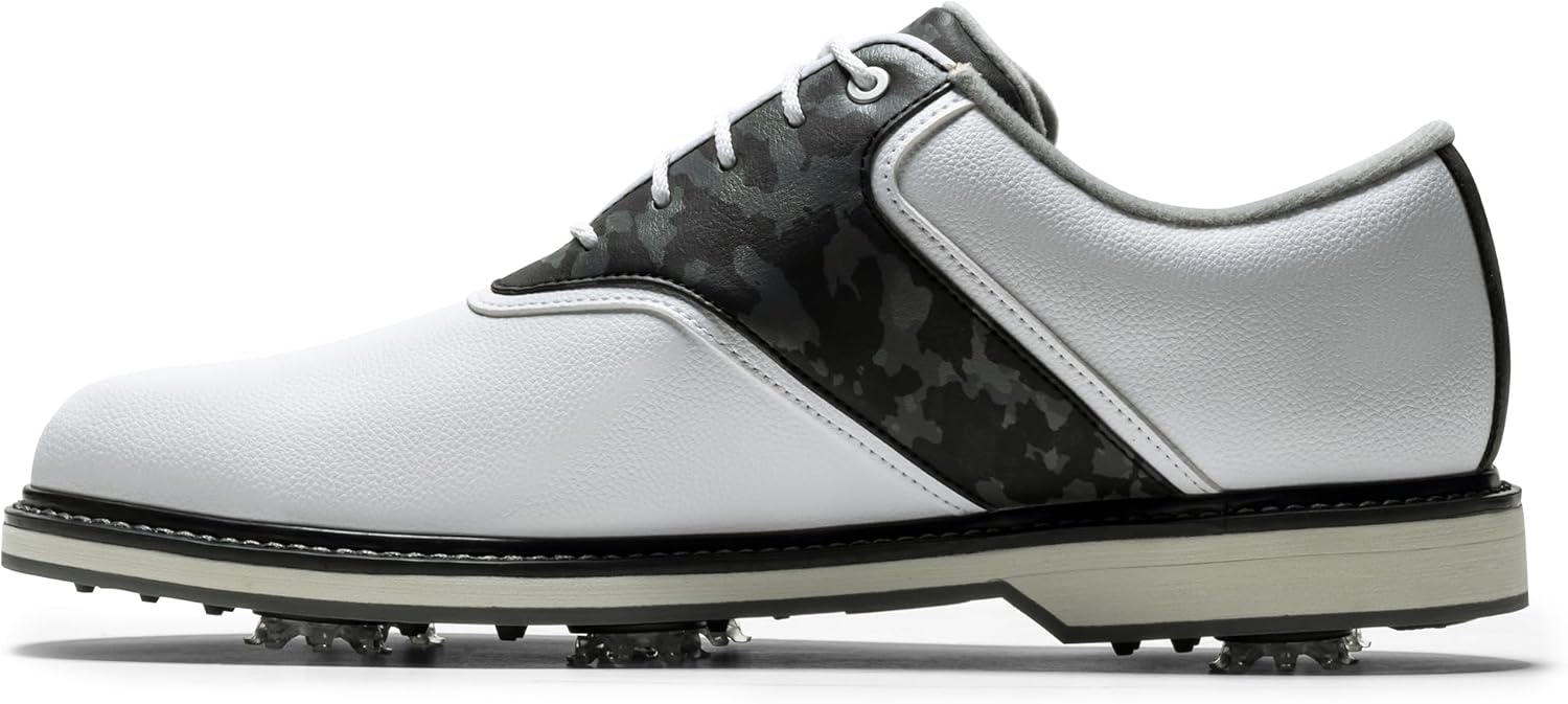 FootJoy Men's FJ Originals Golf Shoe, White/Grey/Multi, 7.5 Wide - Image 3