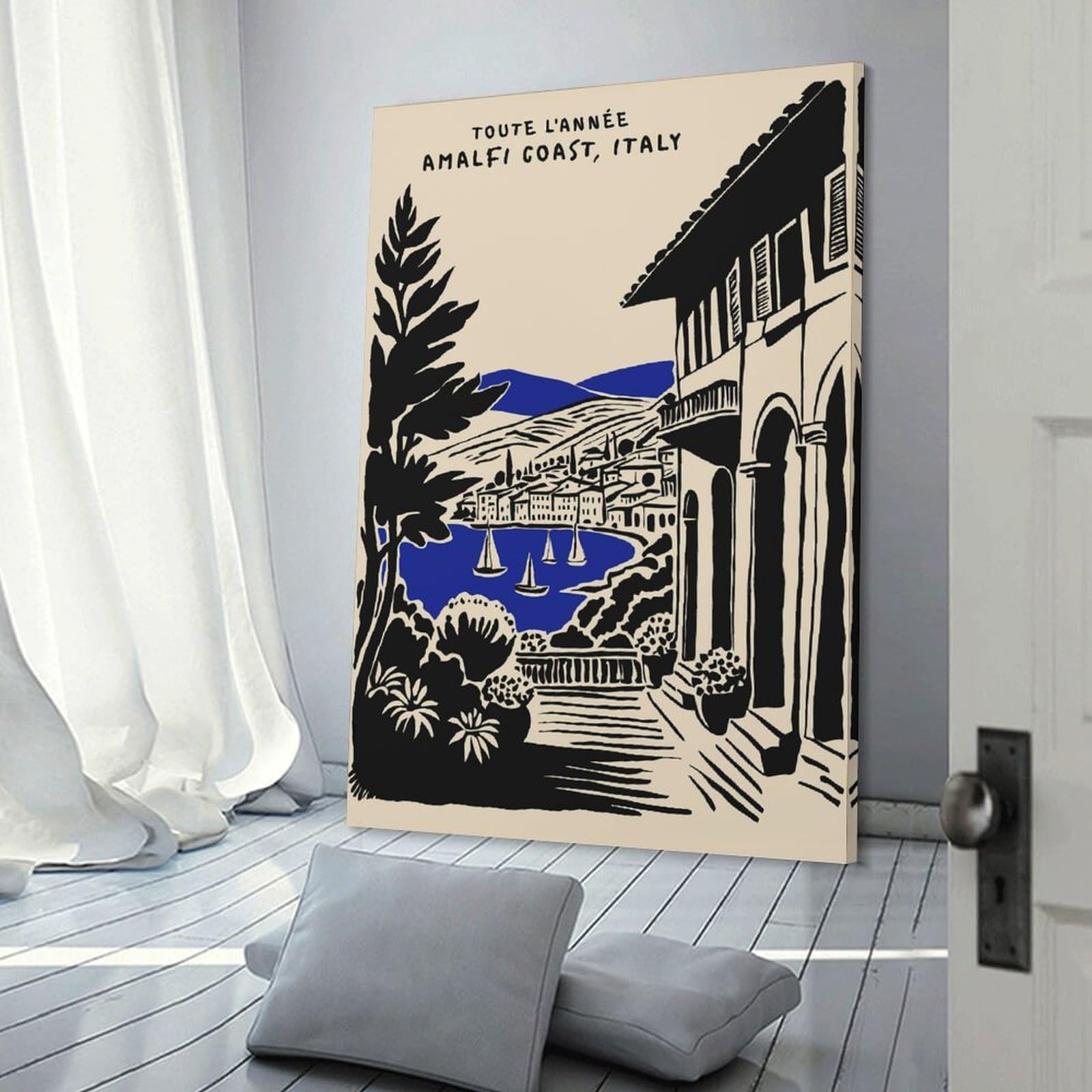 Junmoney Room Decor Wall Art Amalfi Coast, Italy Travel, 12x18inch(30x45cm), for Gallery Wall Layouts in Home Or Office, Home Wall Art for Statement Displays