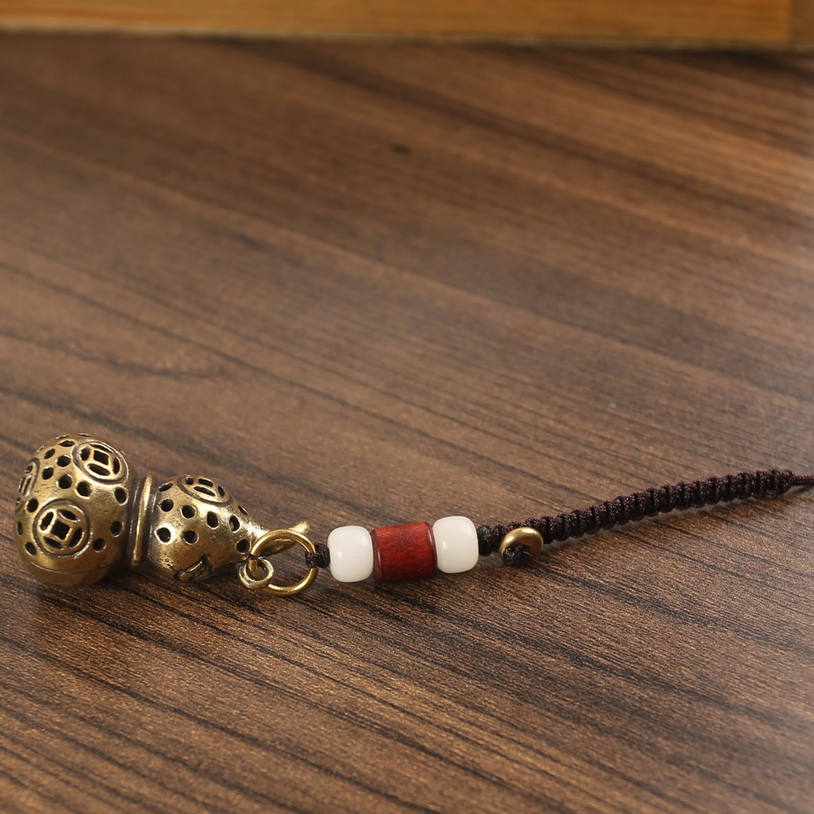 NBKLSWSUI Handmade Brass Gourd Pendant Sculpture For Men's Office Desk&man Cave Vintage Decor Unique Feng Shui, 3