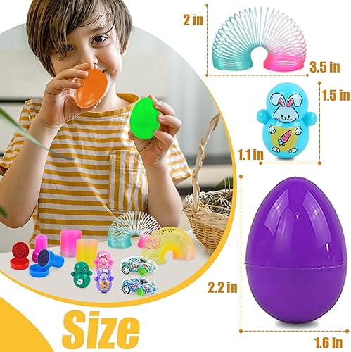 Miniatura 3 de Vileafy 179 cestas de Pascua para niños de 4 a 8 años de edad, recuerdos de fiesta de Pascua para niños y niñas, huevos de Pascua precargados para
