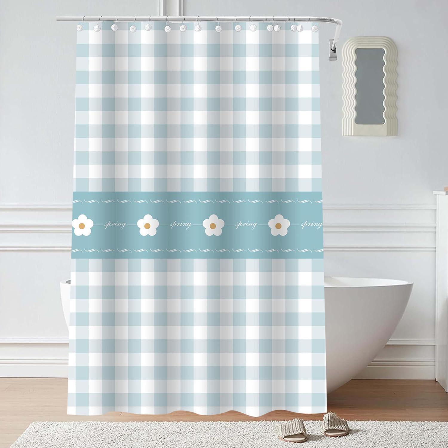 Plastic Shower Liner - Premium EVA 5G Shower Curtain Liner with Rustproof Grommets and 3 Weighted Magnets, Waterproof Shower Curtain for Bathroom(Classic Square, 72”*72”)