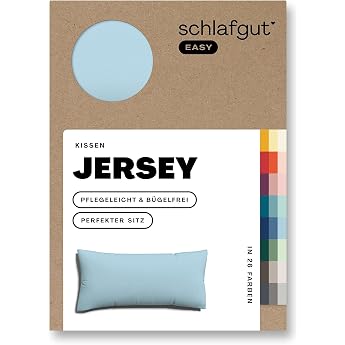 schlafgut Easy Jersey Cushion Cover 40 x 80 cm 100% Cotton Blue Light