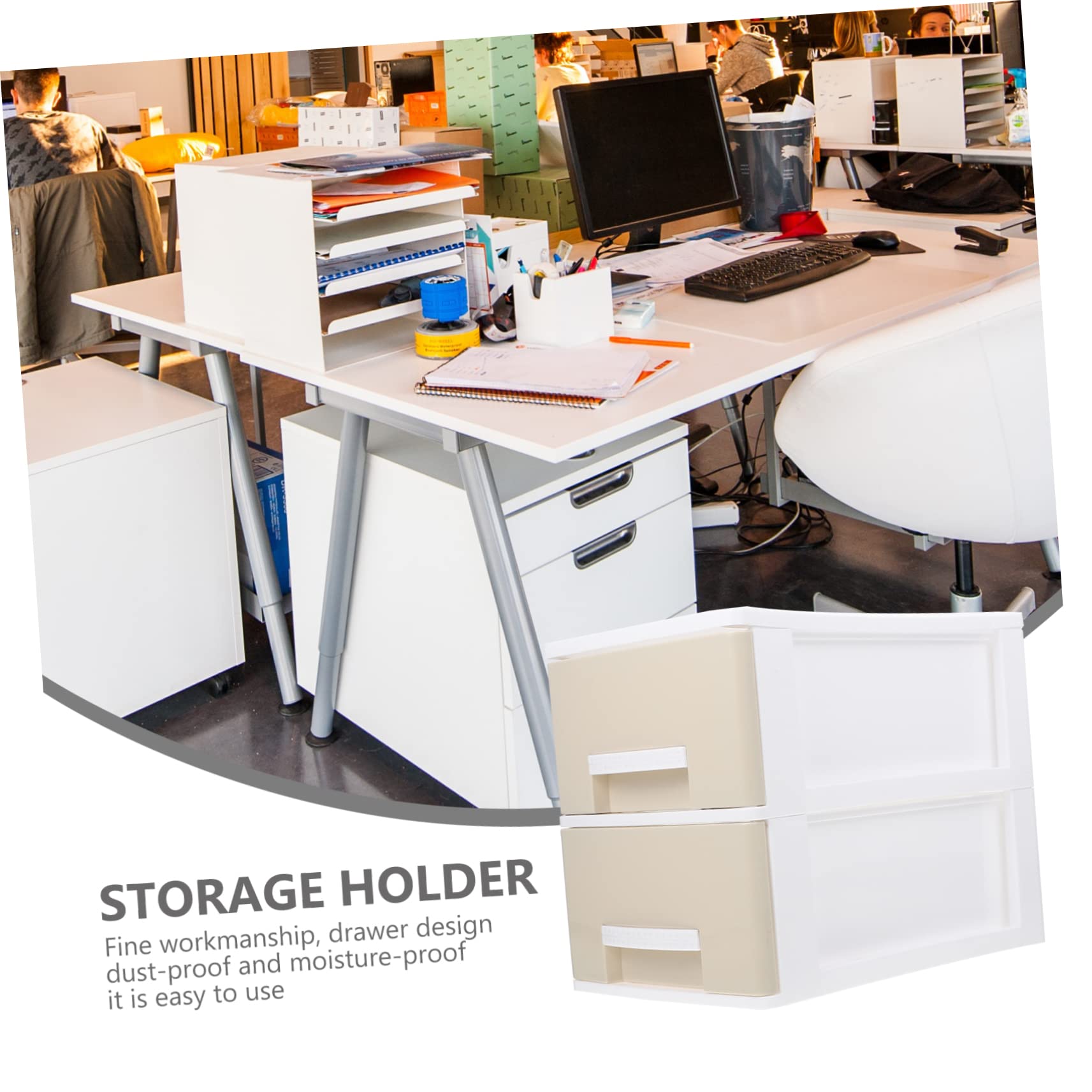 MAGICLULU Transparente Desktop Aufbewahrungsbox mit Schublade, 2-lagig
