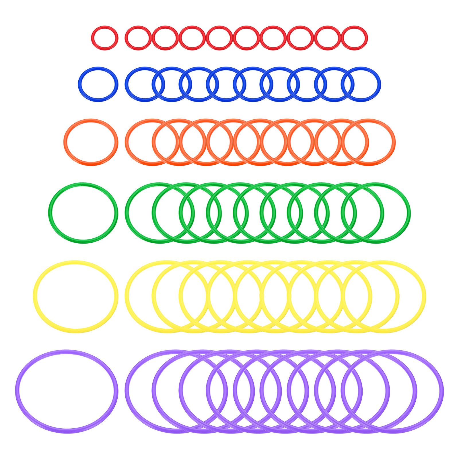PATIKIL Plastic Toss Ring 6 Sizes
