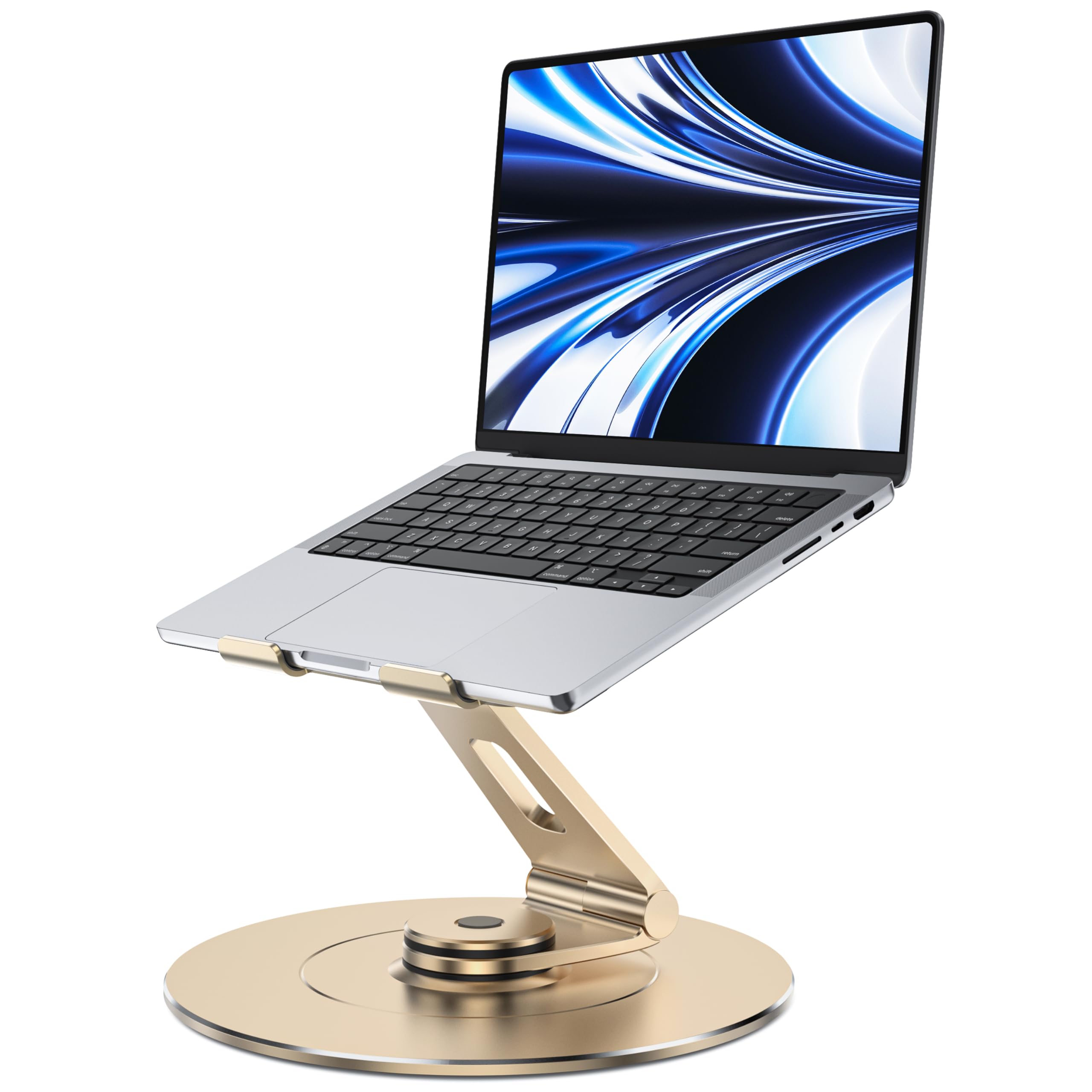 LOXP Soporte Giratorio Ultra Estable para Laptop, para Escritorio, Base 300% más Grande, Estructura de Aluminio de Grado Militar, antiaflojamiento, Altura Ajustable, Adecuado para Laptop de 10 a 17.3