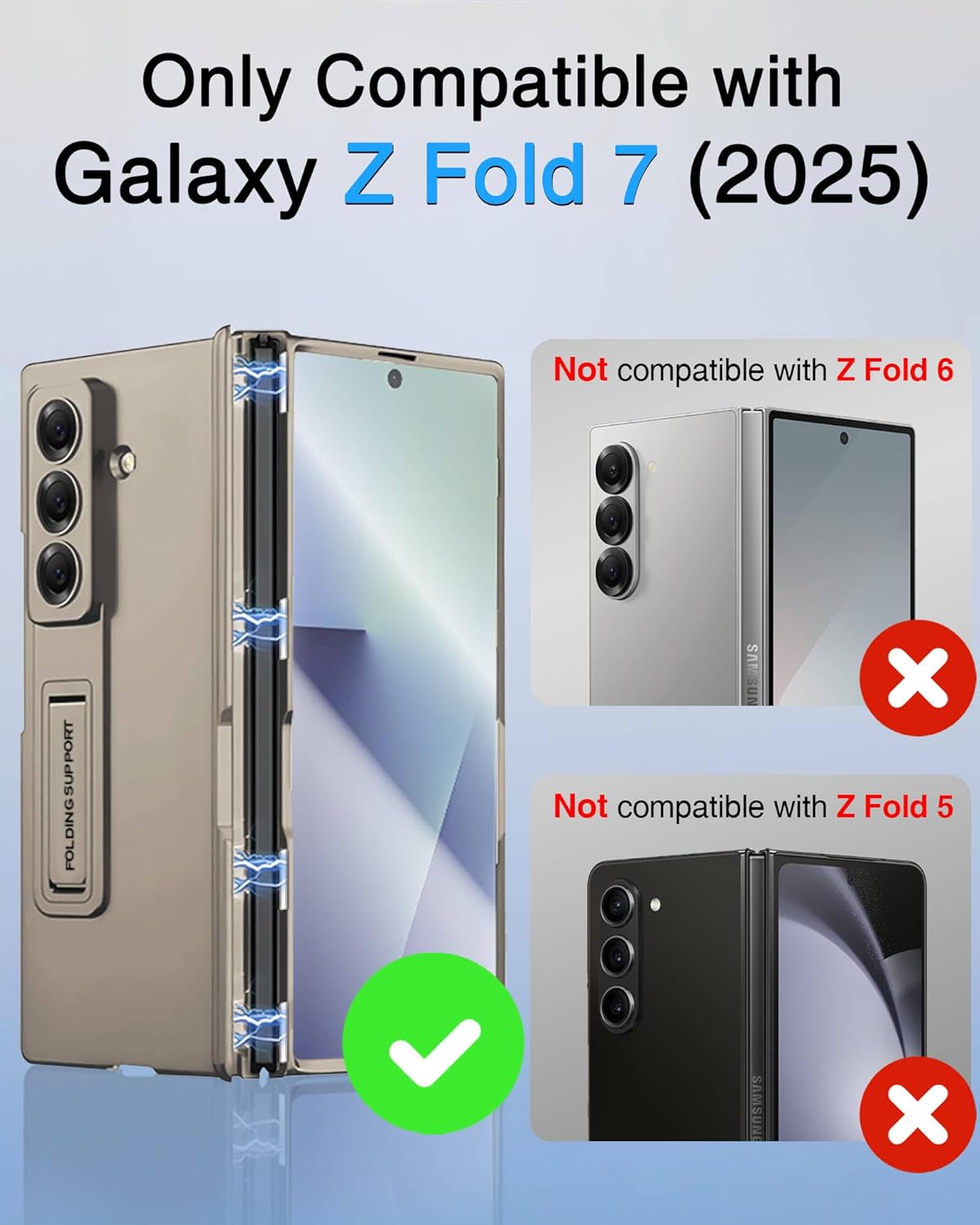 STORMTAL for Samsung Galaxy Z Fold 7 Case with Hinge Protection, [Built-in Screen Protector] [Adjustable Kickstand] Shockproof Slim Fit All-Inclusive Protective Phone Cover for Galaxy Z Fold 7 2025