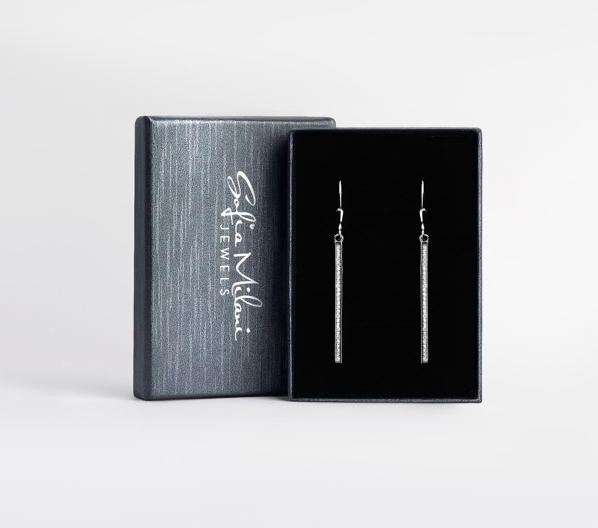 SOFIA MILANI - Orecchini da Donna in Argento 925 - con Pietra Zircone - Orecchini Pendenti a Barra - 20191