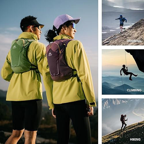 Miniatura 6 de AONIJIE Chaleco de hidratación para correr para hombres y mujeres, mochila de hidratación de 8 litros, paquete con bolsillo para vejiga de agua de 2