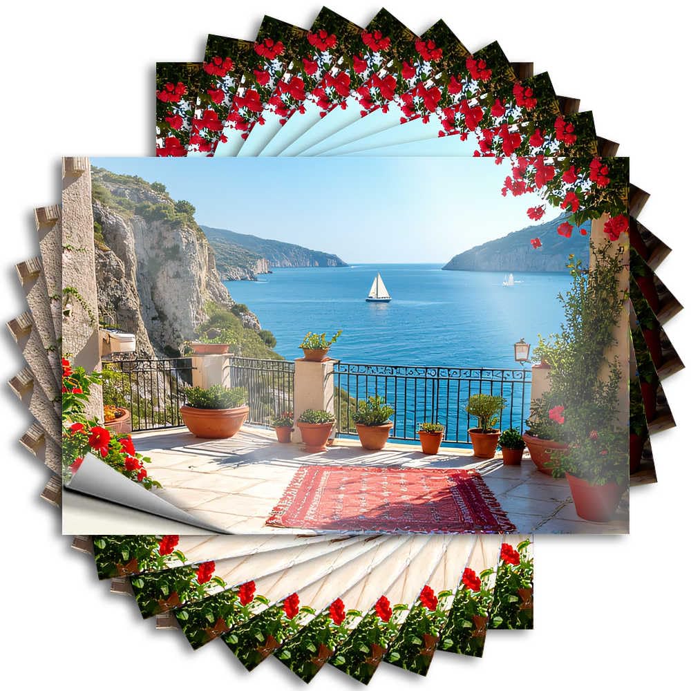 Abipuir - Car Stickers at Sea with Stunning Views - 10 Funny Toolbox Stickers (8 x 12 cm)
