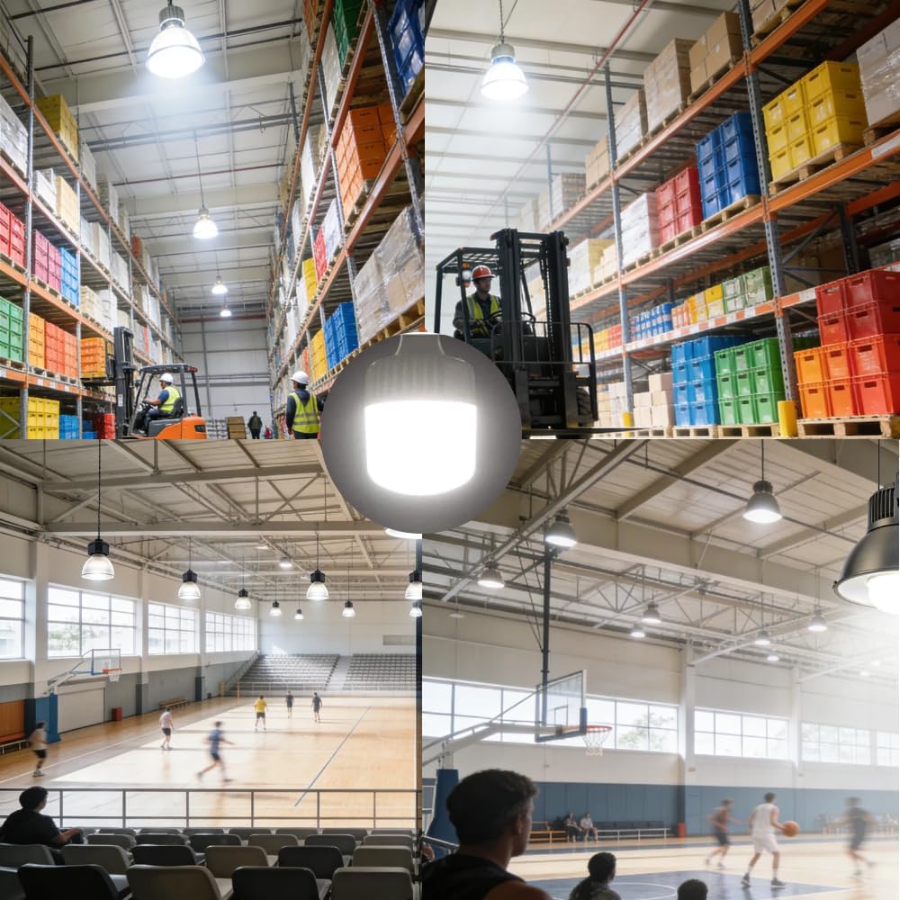250W-300W Equivalent LED Bulb, Daylight 5000K 35W Commercial Retrofit, Super Bright 3500Lumen Garage Light, E26 Base for Warehouse, Area, Basement, Home - 2 Pack