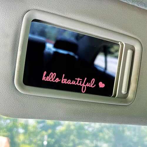 Miniatura 8 de 3x Hello Beautiful Rearview Mirror Decal,Vinyl Car Decals For Women,Vanity Mirror Stickers,Girl Car Decal Gifts,Car Window Decal,Car Mirror