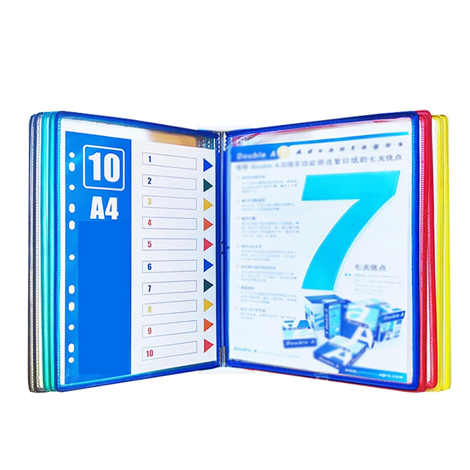 Genérico Organizador de Referencia para Montaje en Pared - Carpeta metálica abatible de Escritorio con 10 Bolsillos de visualización, Resistente y Que Ahorra Espacio. Estante para menús de Hoja