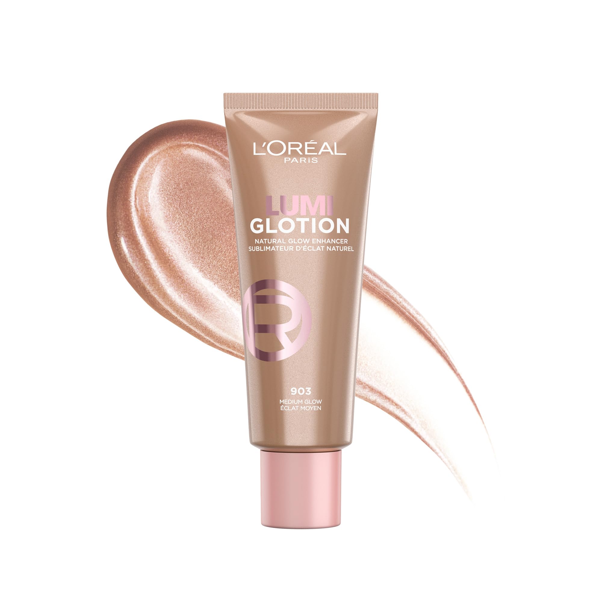 L'Oréal Paris Multi-Use Glow Enhancer, 24h Hydration with Shea Butter and Glycerin, for Face and Body, Paradise Lumi Glotion, Shade 903: Medium Glow, 40 ml