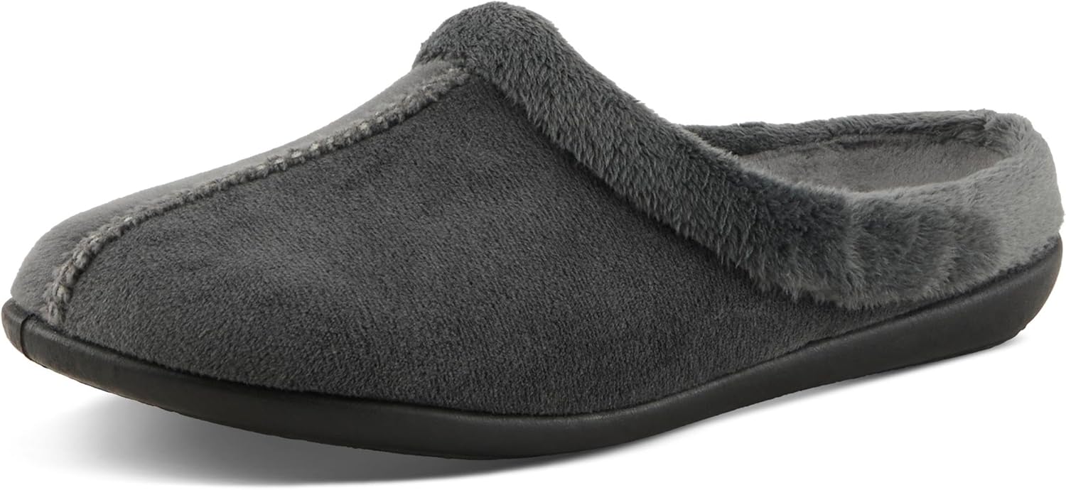 Flexus AUSHANA Women’s Slide Slipper – Plush Slip-On Clog with Removable Insole and Flexible Sole – Indoor House Shoe