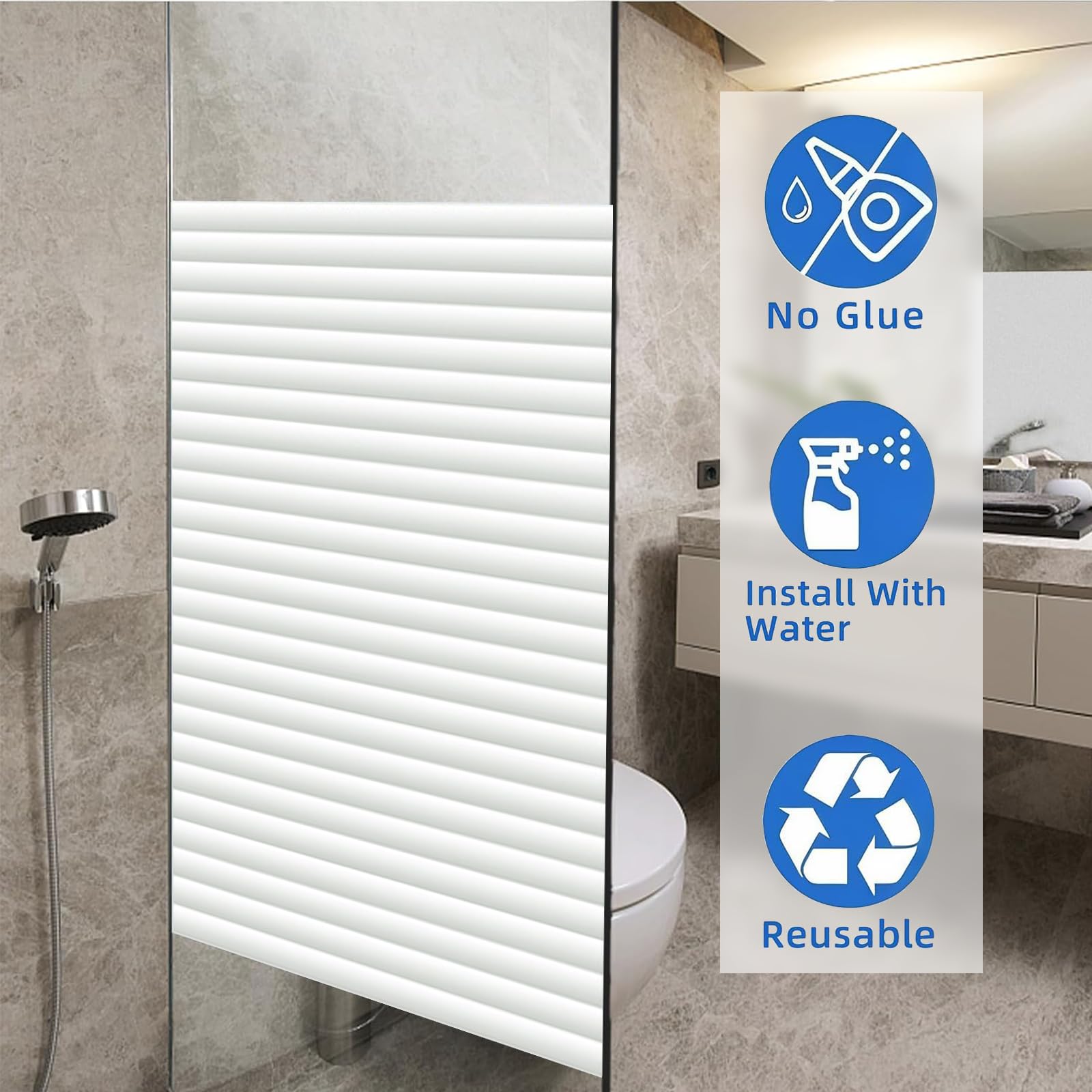 Pellicola per Finestre 40 x 550 cm con Protezione UV Pellicola per Vetri Che Non Fa Vedere Dentro Senza Colla Adatto per Camere da Letto, Cucine, Soggiorni, persiane