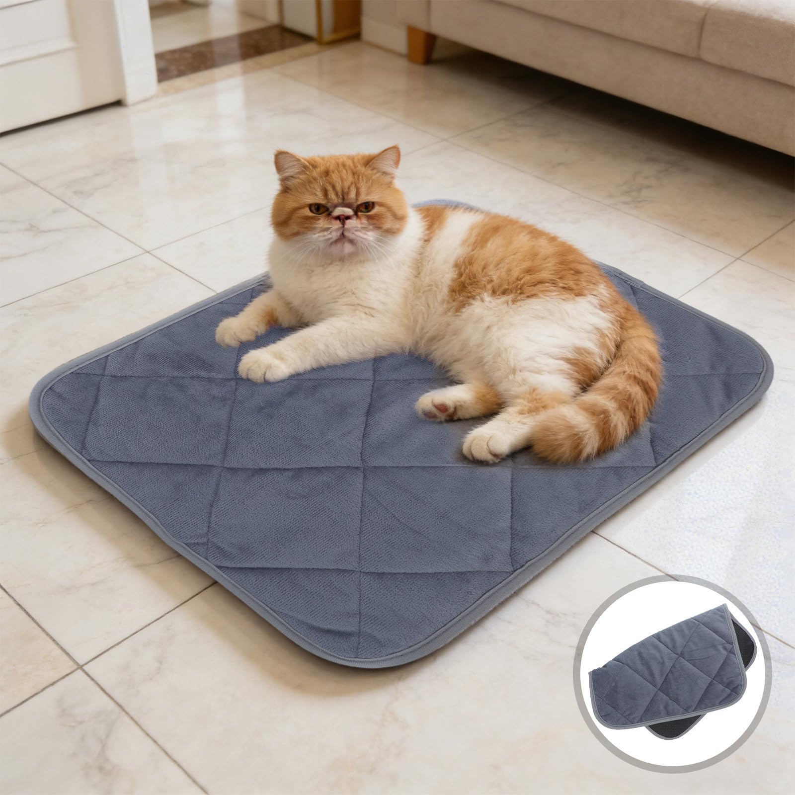 4 Pièces Tapis Chauffant pour Chat Autochauffant Lit pour Chat Chaud avec Isolation Thermique Confortable et Doux pour Animaux Domestiques pour Hiver