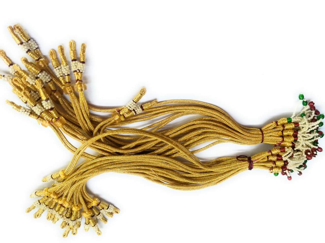 Aarna Fashion Gold Zari Pearl Necklace Back Rope/Dori for Silkthread ...