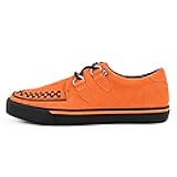 TUK Shoes Burnt Orange Suede Creeper Sneaker for Women and Men, D Ring Lace Up, US Women 13 / Men 11
