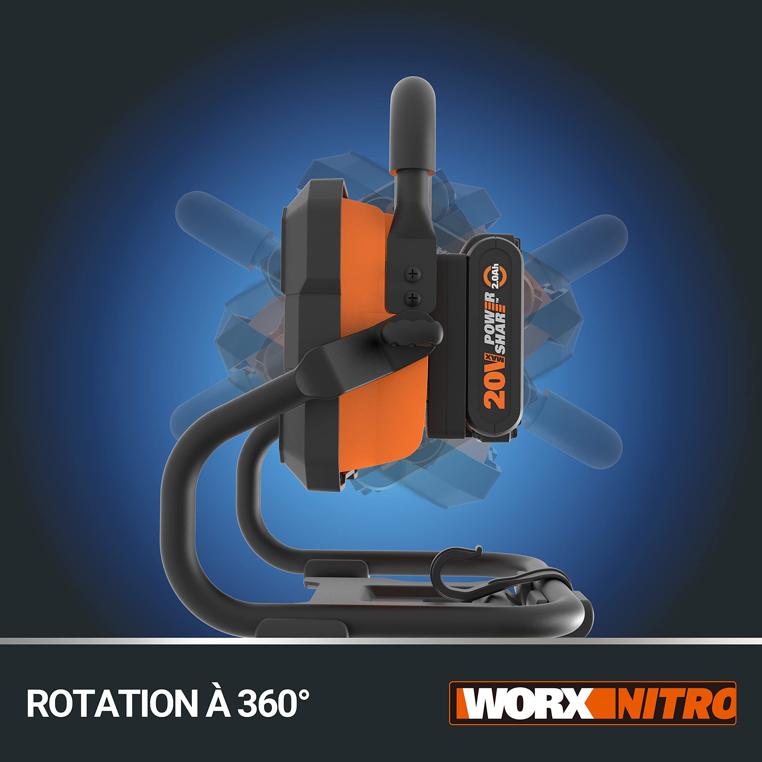 WORX Projecteur LED sans fil 20V WX026.9 1500 lm