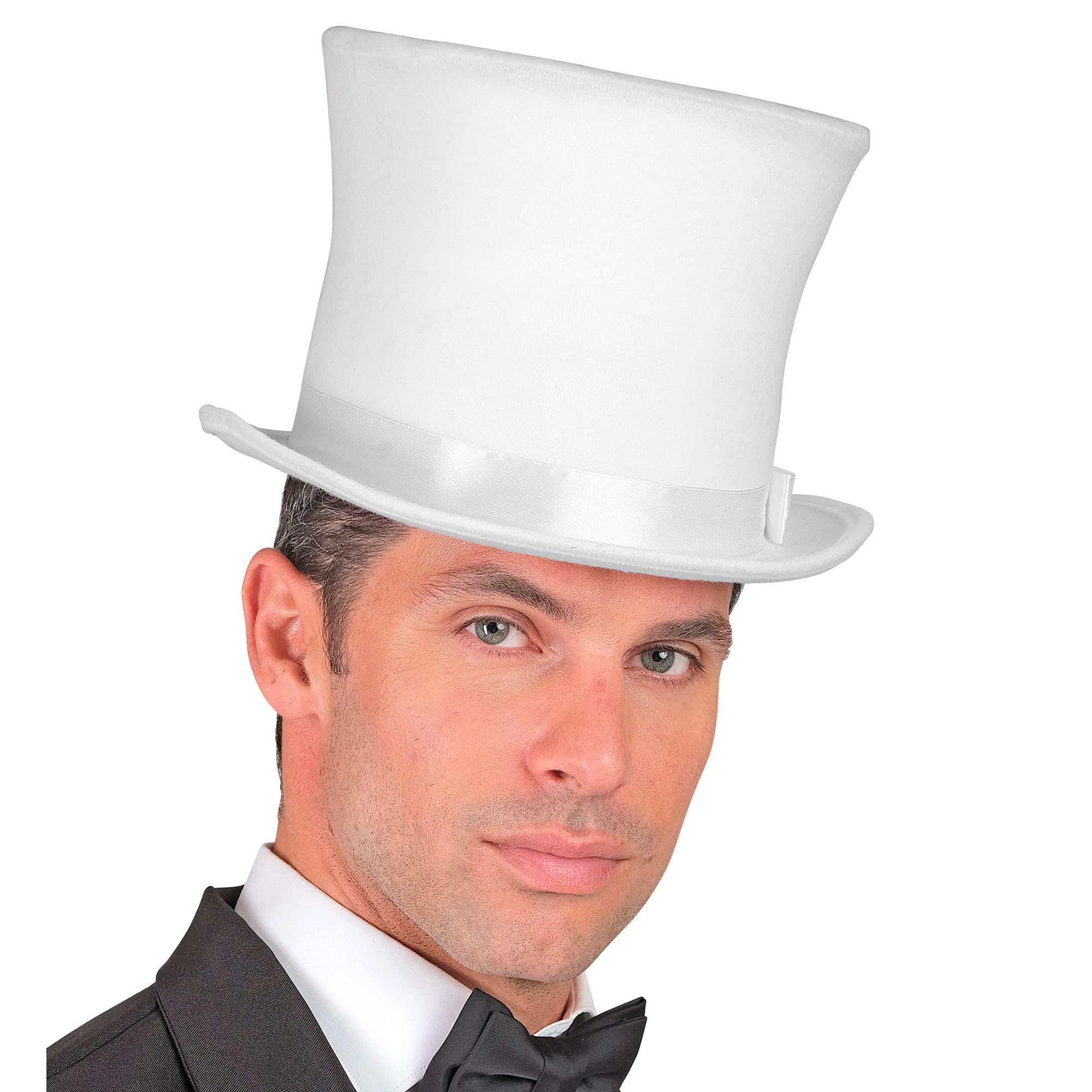 W WIDMANN MILANO Party Fashion - Cilindro anni '20 stile Gatsby con nastro e fiocco per carnevale o teatro
