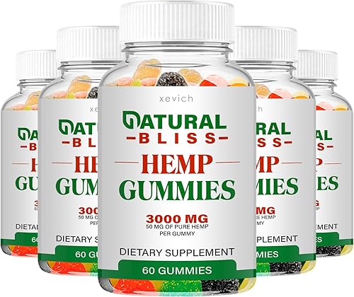 Natural Bliss - Gomitas de cáñamo Natural Bliss (paquete de 5, 300 gomitas)