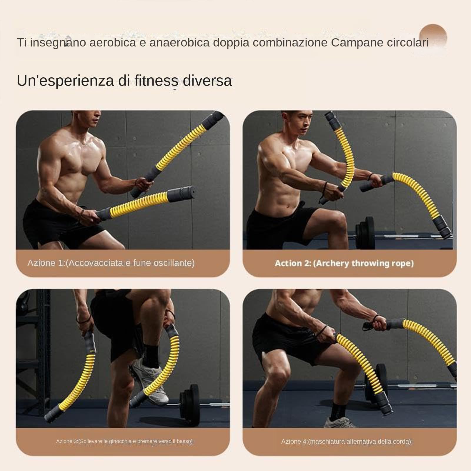Cuerda de entrenamiento portátil – Equipo de entrenamiento duradero, juego de 2 cuerdas ajustables inalámbricas – Desarrollar músculo y entrenamiento en casa