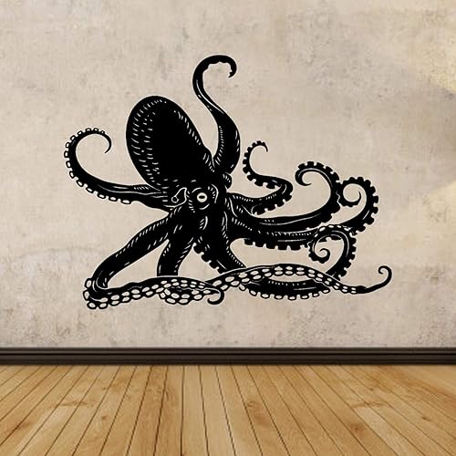 Calcomanía de pulpo, pulpo, animales marinos kraken, océano, calcomanías de pared, calcomanías de pared, baño, cuarto de baño, habitación infantil,