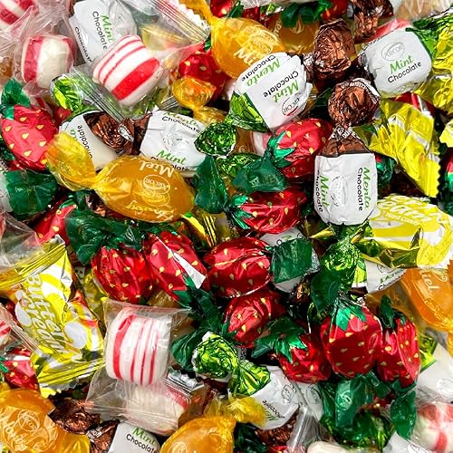 Surtido de caramelos duros - Miel de Arcor, mentas rellenas de chocolate, crema de mantequilla y crema, bocados de menta, bolsa de 2 libras