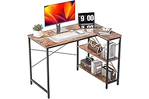 35 Inch Small Desk Computer with Storage Shelves Gaming Study Writing Table