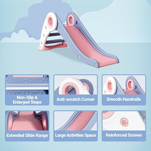 Miniatura 5 de MiniSun Deslizador plegable independiente para niños pequeños, escaleras, escalador, para interiores y exteriores, centro de actividades para niños