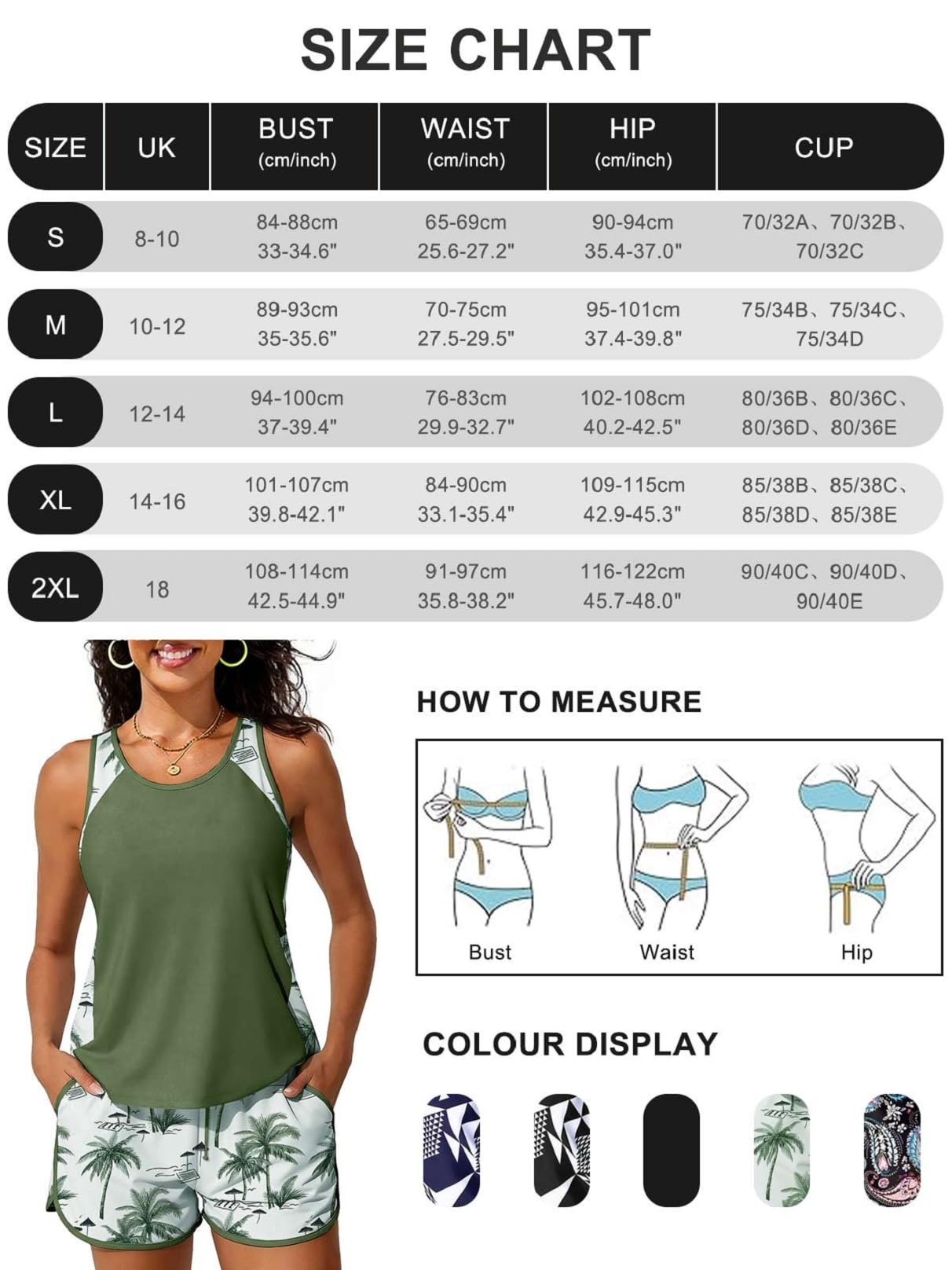 Yutdeng Tankini Mujer Reductor Barriga Traje de Baño Bañador Mujer con Pierna Camiseta Baño con Relleno Pantalon Bañador Vientre Plano con Bolsillos Dos Piezas Bañadores Mujer Tallas Grandes — view 6