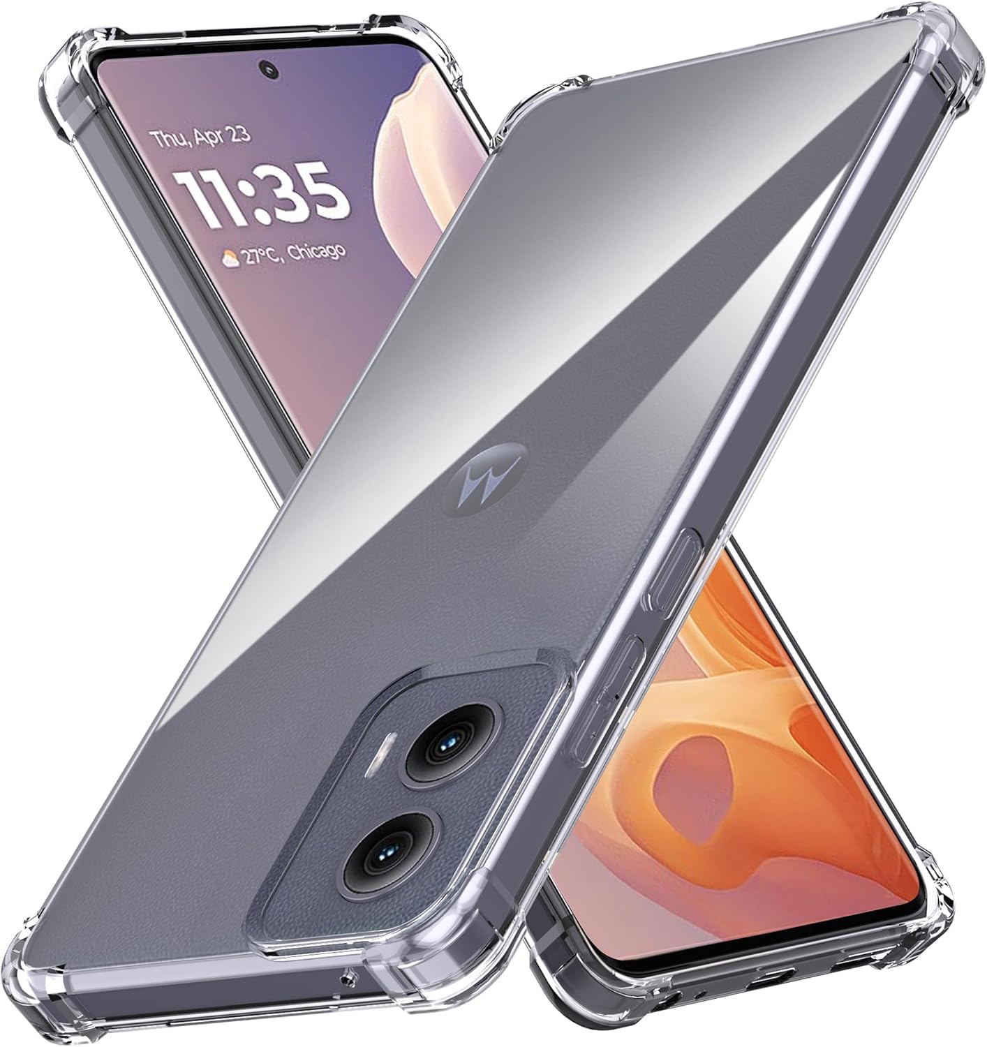USTIYA Case for Motorola Moto G85 5G Clear TPU Four Corners Military-Grade Protection Cover Transparent Soft funda