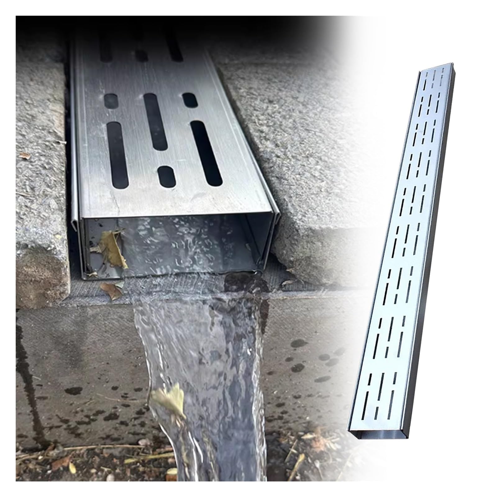 Grille en acier inoxydable pour pavés anti-eau stagnante terrasse