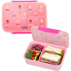 Wildkin Reusable Food Container for Kids – Airtight, Leak Resistant, Dishwasher Safe - Ballerina