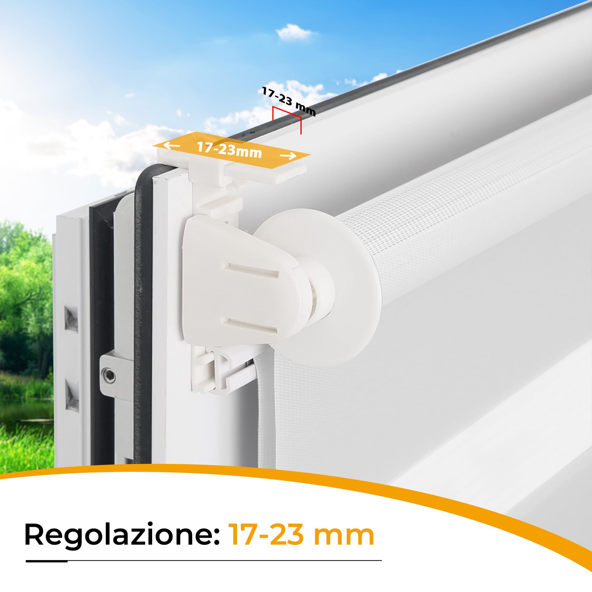 HOMEDEMO Tenda a rullo per interni Doppio Strato Senza Foratura, 50L x 230A cm, Bianco, Oscurante Giorno e Notte