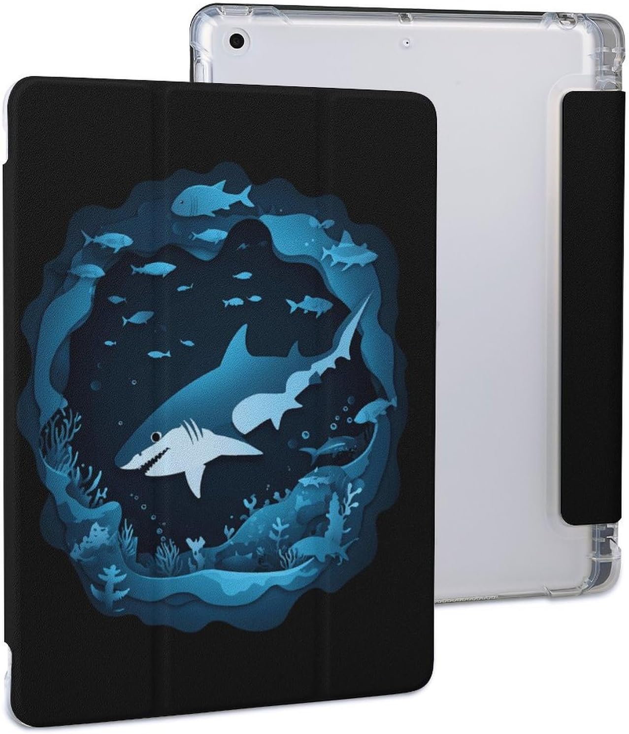 Shark Fish Undersea Cave Case with Pencil Holder