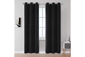DUALIFE Black Out Curtains 80 Inches Long