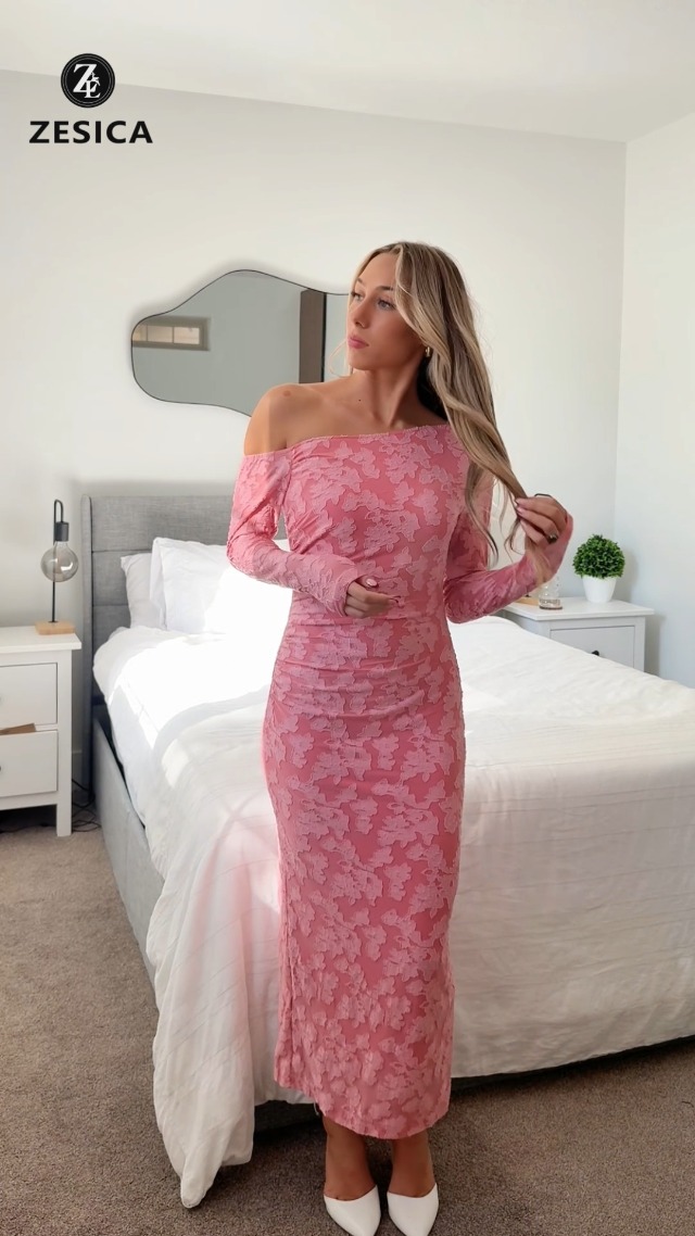 Amazon.com: ZESICA Women's Fall Floral Off Shoulder Bodycon Maxi