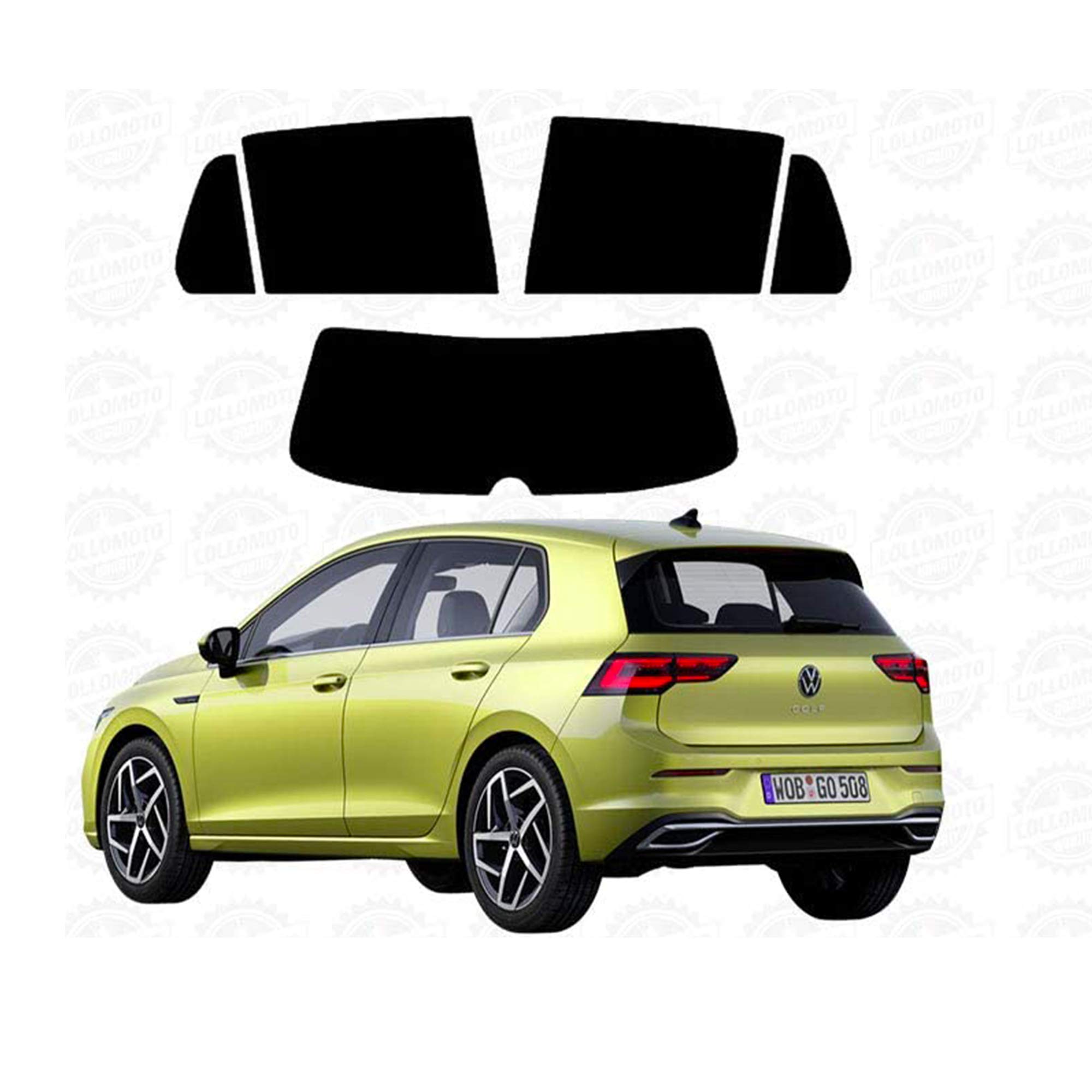 Generico Compatibile con Volkswagen Golf 8 5P dal 2020 ad Oggi Pellicole Oscuramento Vetri Posteriori Auto Pre Tagliate a Misura LOLLOMOto (05%)