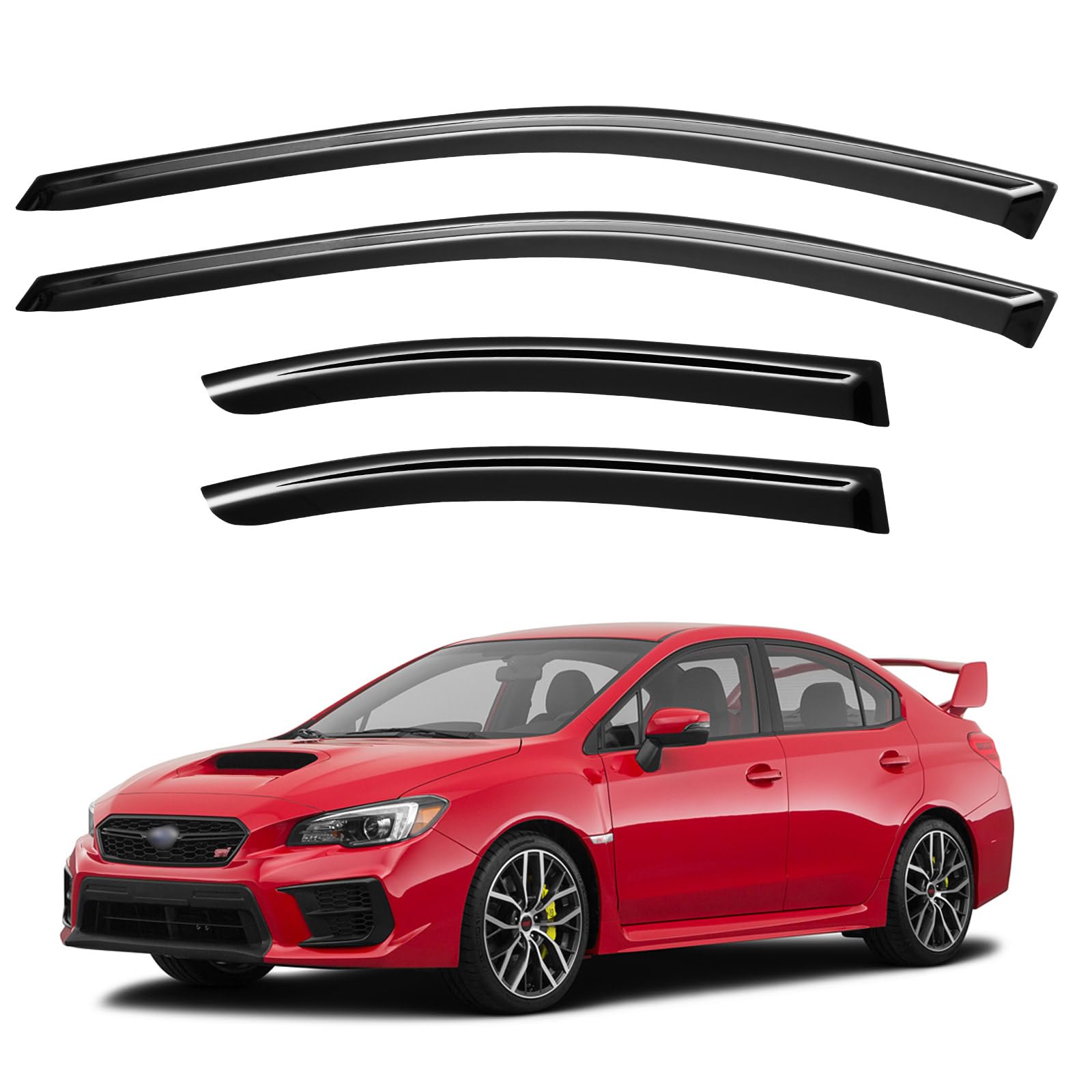 Window Visors Rain Guards for 2015-2021 Subaru WRX | Out-Channel Window Vent Wind Deflectors Visors Shades Protectors for 15-21 Subaru WRX Premium Limited STi