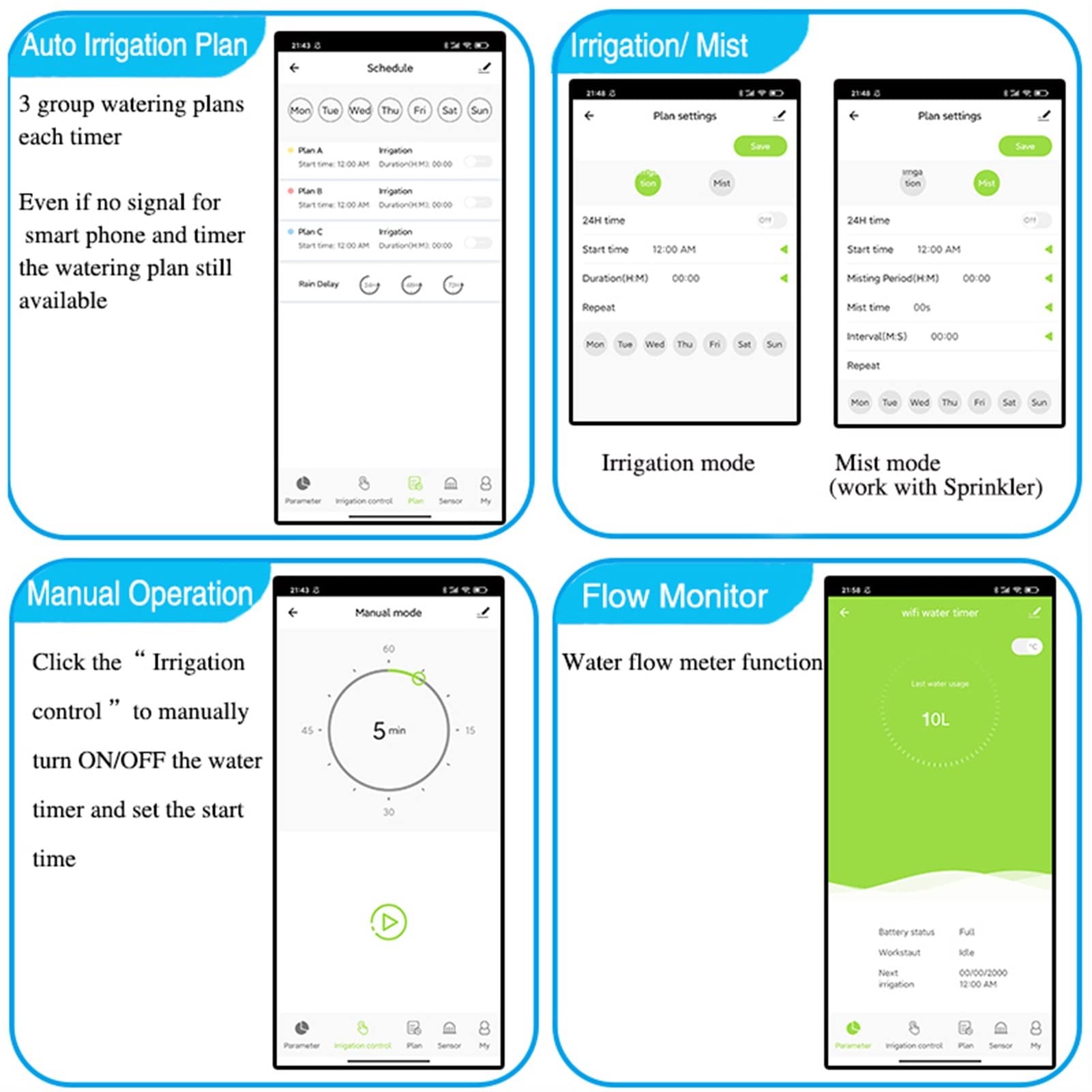 Smart Water Valve Spegnimento WiFi Tuya Smart Sprinkler Timer, Giardino di casa Timer per irrigazione Automatica Sensore Pioggia Irrigazione Sprinkler Telecomando WiFi (Color : Pressure Valve)