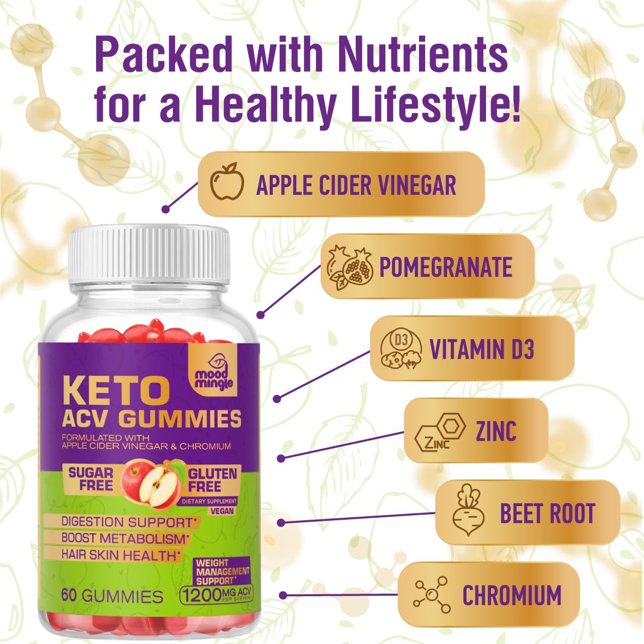 Keto ACV Gummies for Advanced Weight Loss - Gluten & Sugar-Free — Amazon image 5