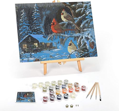 Ledgebay Kit de pintura por números para adultos lienzo enmarcado kit de pintura por números de principiante a avanzado, los kits incluyen pinturas