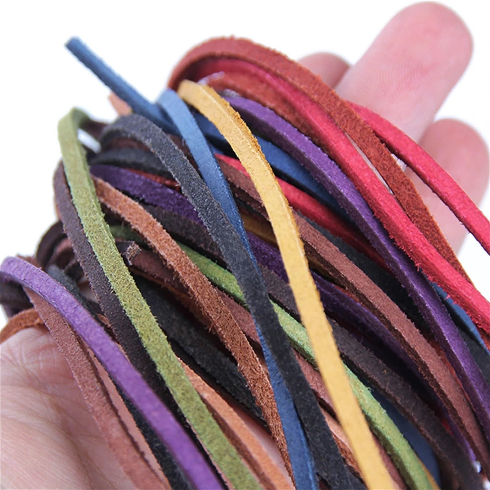 Sznurek ze sztucznej skóry zamszowej 4 szt. 5 metrów prawdziwy sznurek bydlęcej zamsz 3x2mm drut płaski DIY bransoletka naszyjnik wisząca lina(05-5 Meters)
