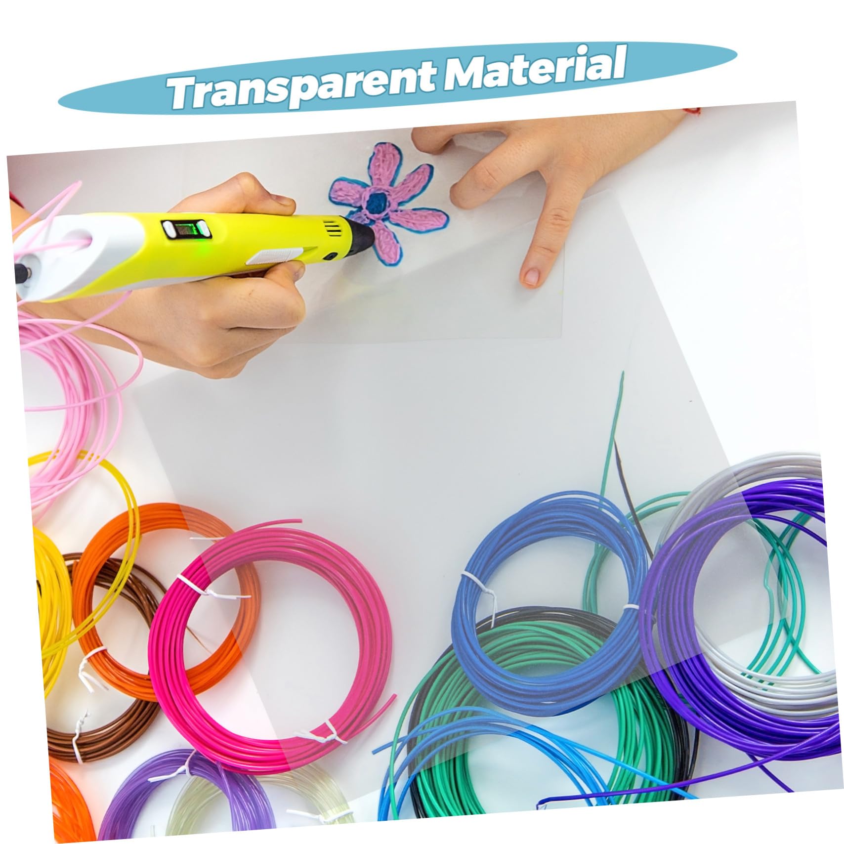 HOMSFOU Tappetino da Disegno Trasparente in PVC per Tracciare e Disegno 3D Creativo Set 10 Pezzi per Tracciare e Disegno 3D Creativo per Penna 3D per attività Creative