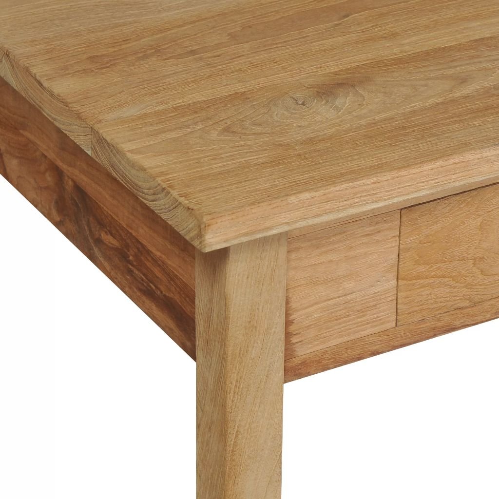 Table Basse Ronde Homgoday 60cm - Teck Massif, Résine Transparente Et Bois De Manguier - Unique Et Fait Main