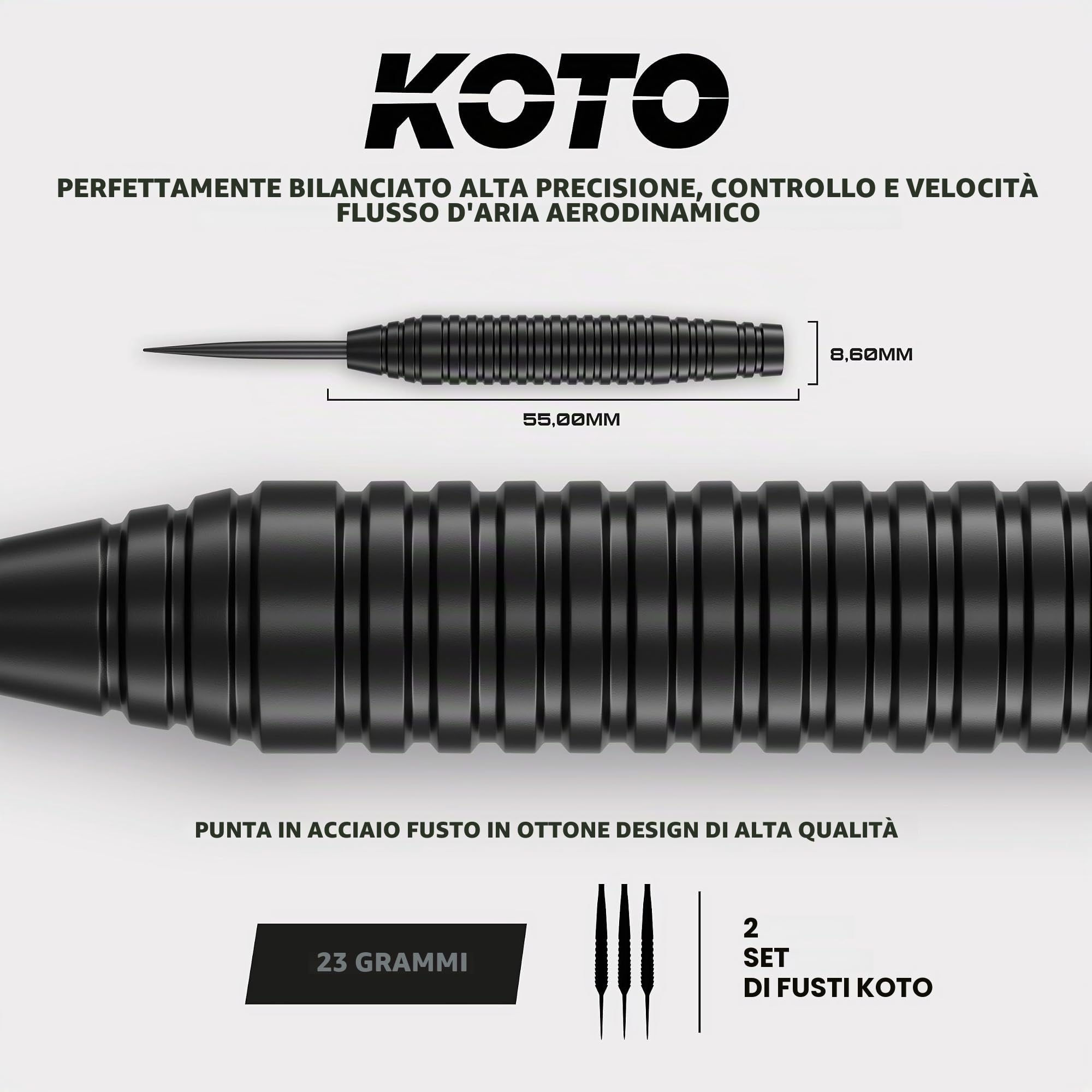 KOTO - Bersaglio e freccette, Sisal, Rotorsystem a 360°