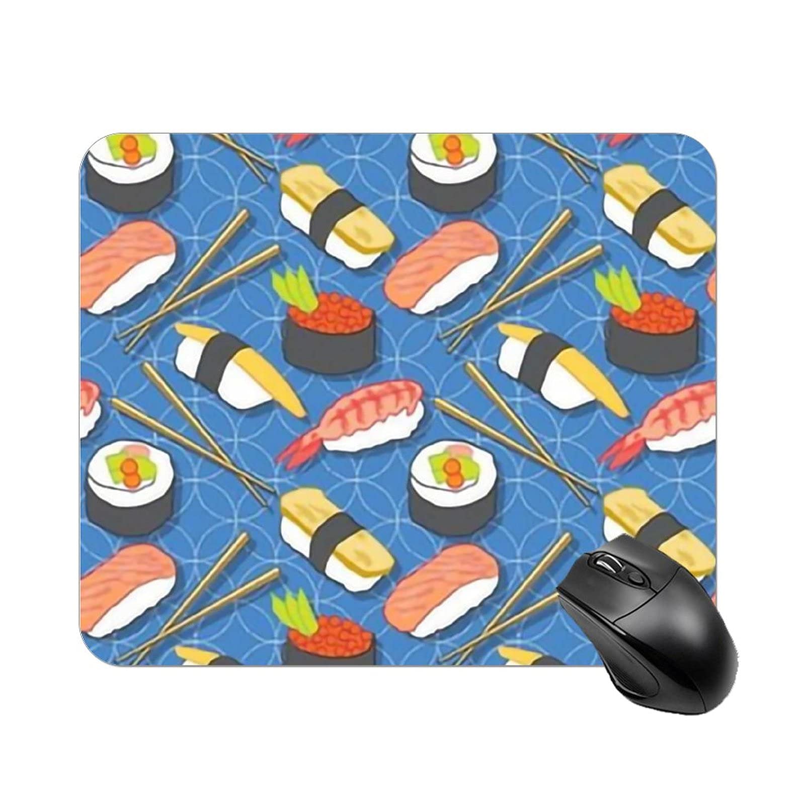 Medium Assorted Sushi on sashiko Mouse Pad,Waterproof&Comfortable Computer Mouse Mat with Non Slip Rubber Base,2530cm