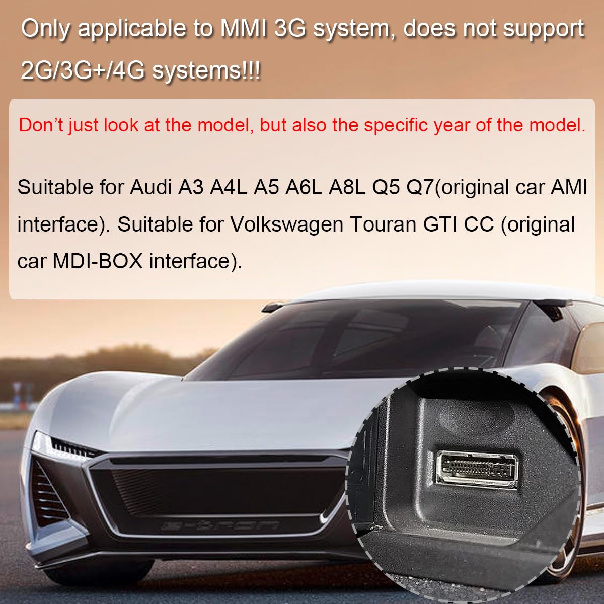 Xiatiaosann Do Audi MMI Music kabel adaptera USB AMI MDI AUX złącze do Audi A3 A4 S4 A5 S5 A6 S6 A7 A8 Q5 Q7 R8 TT, do VW