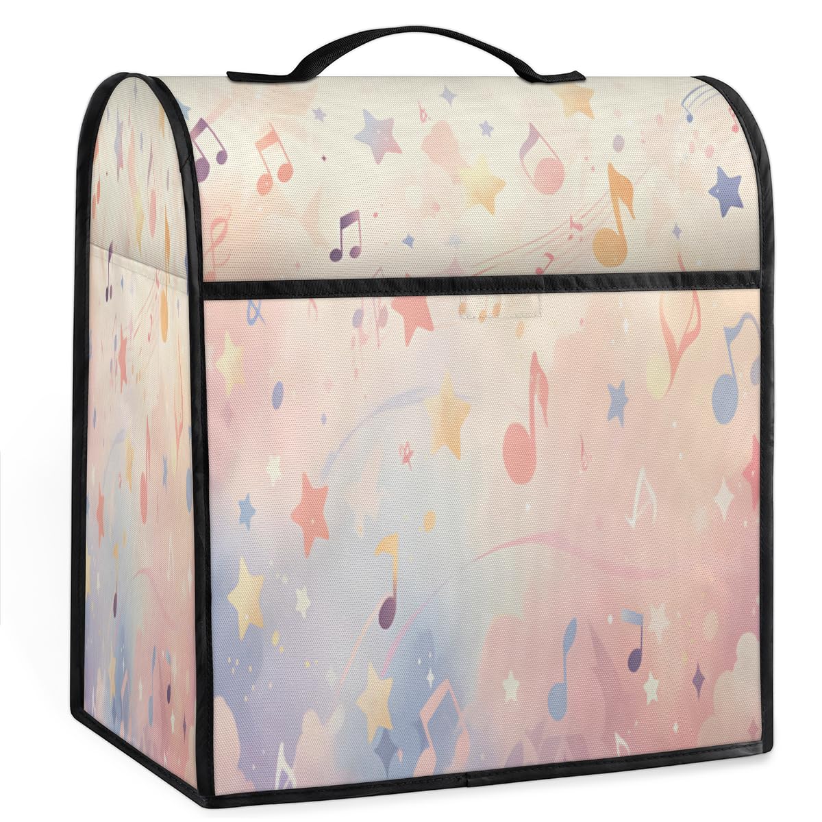Coffee Maker Cover Music Notes Kitchen Appliance Covers Small Appliance Covers Blender Cover Juicer Cover Dust Covers for Kitchen Appliances with Top Handle and Pockets,Washable,C208